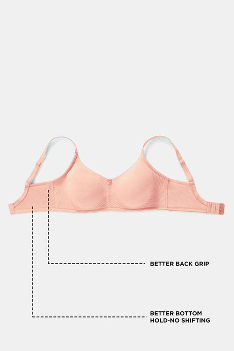 Zivame True Curv Double Layered Non Wired 3/4th Coverage Sag Lift Bra - Peach Pearl — image 8